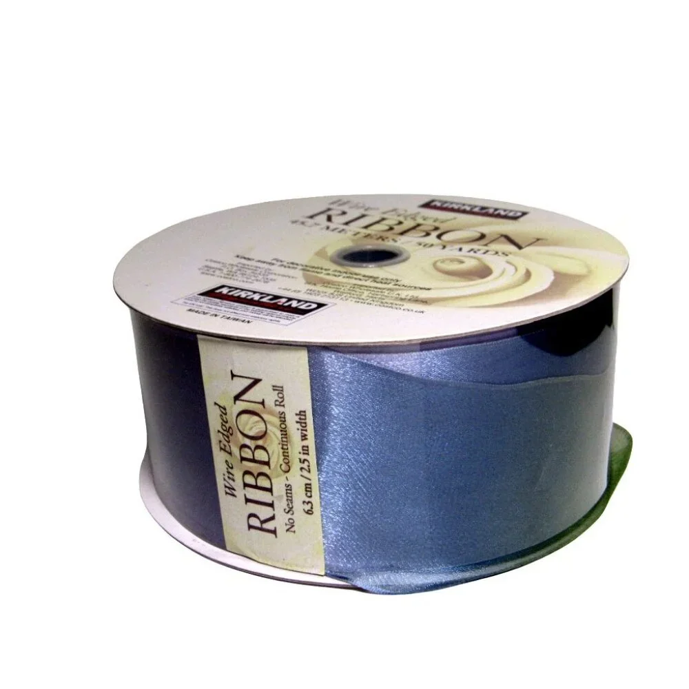 Wire Edged Ribbon Iridescent Green Blue Christmas 2.5